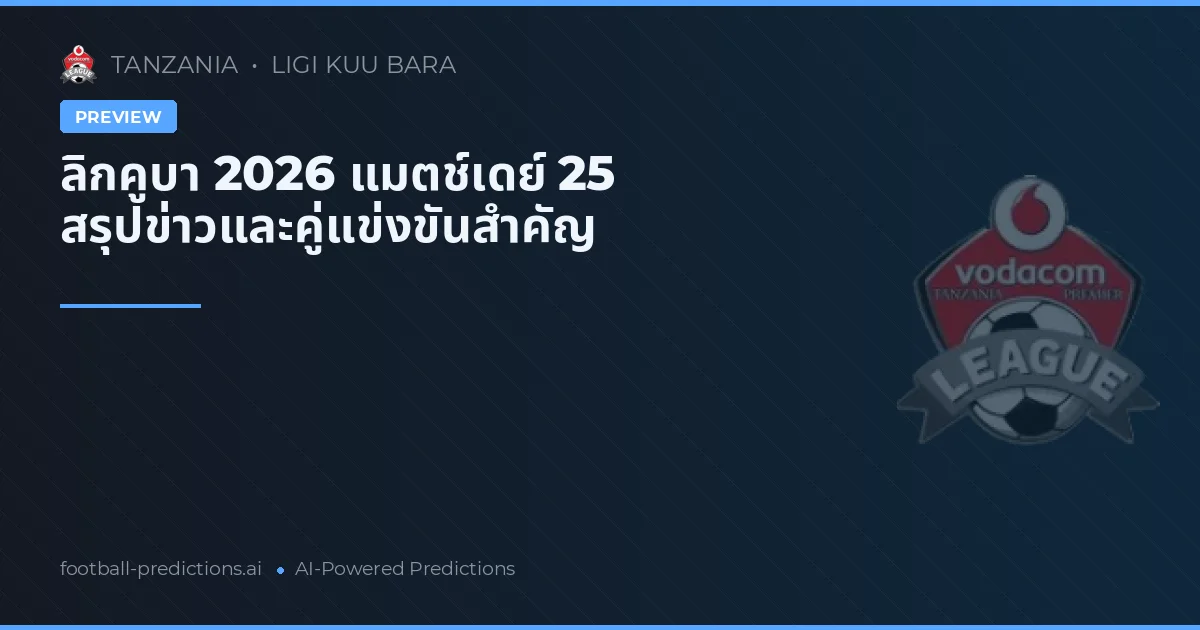 ลิกคูบา 2026 แมตช์เดย์ 25 สรุปข่าวและคู่แข่งขันสำคัญ