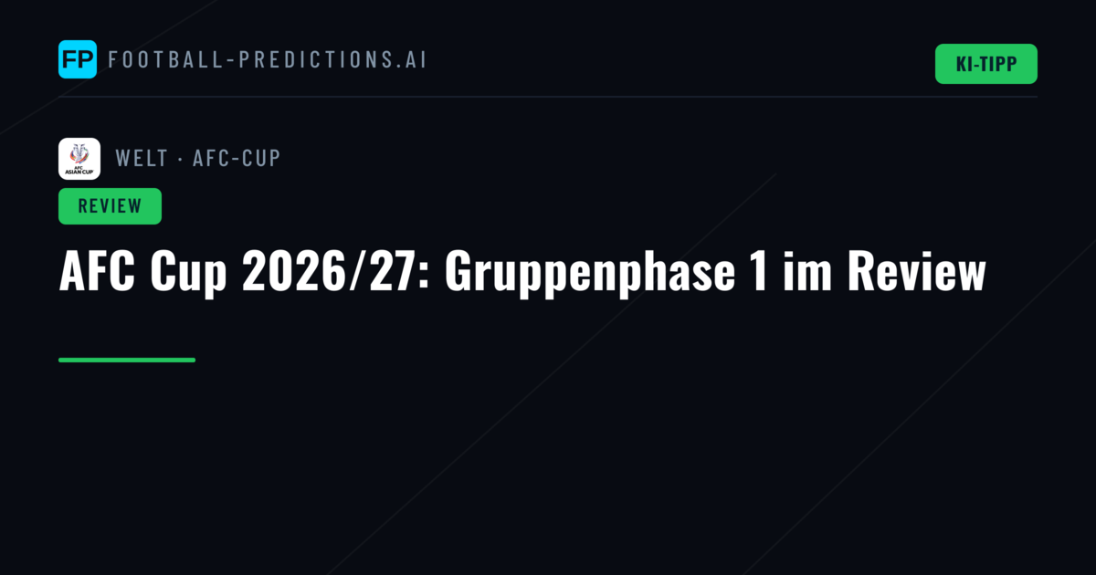 AFC Cup 2026/27: Gruppenphase 1 im Review