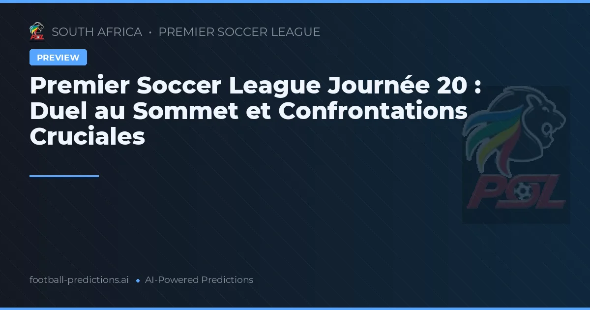Premier Soccer League Journée 20 : Duel au Sommet et Confrontations Cruciales