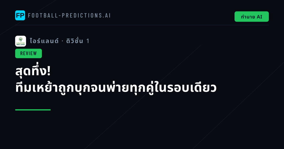 สุดทึ่ง! ทีมเหย้าถูกบุกจนพ่ายทุกคู่ในรอบเดียว