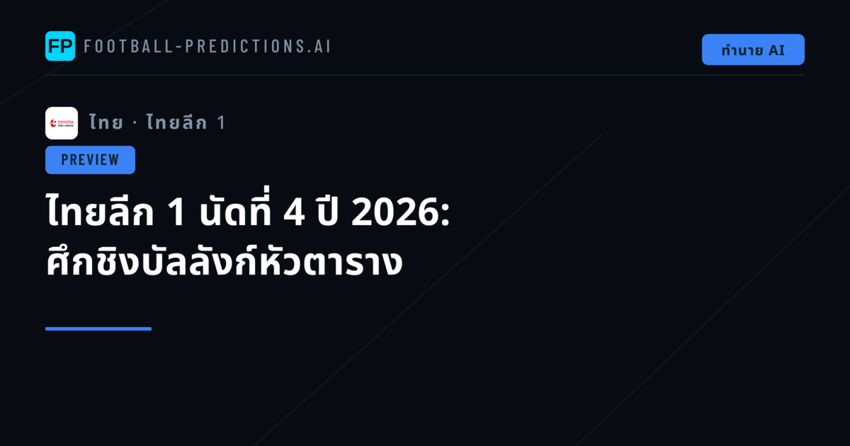 ไทยลีก 1 นัดที่ 4 ปี 2026: ศึกชิงบัลลังก์หัวตาราง