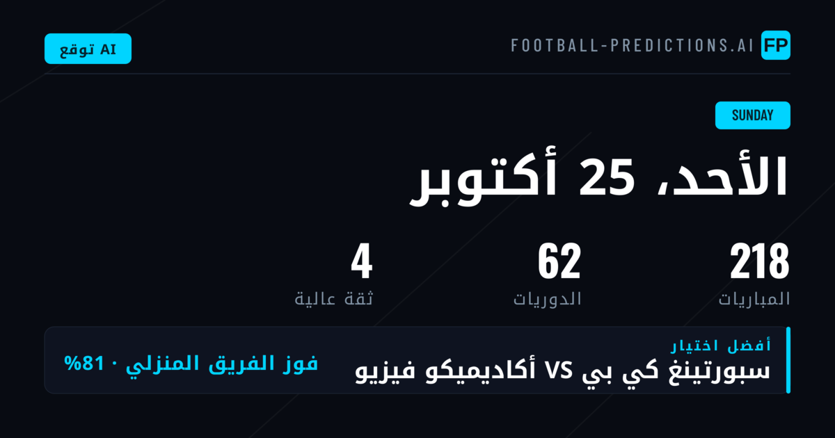 أفضل اختيارات الأحد 25 أكتوبر 2026