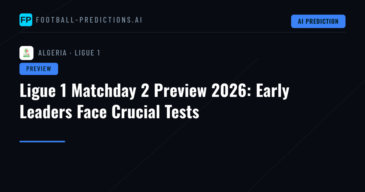 Ligue 1 Matchday 2 Preview 2026: Early Leaders Face Crucial Tests
