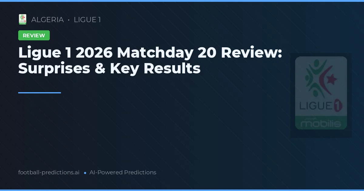 Ligue 1 2026 Matchday 20 Review: Surprises & Key Results