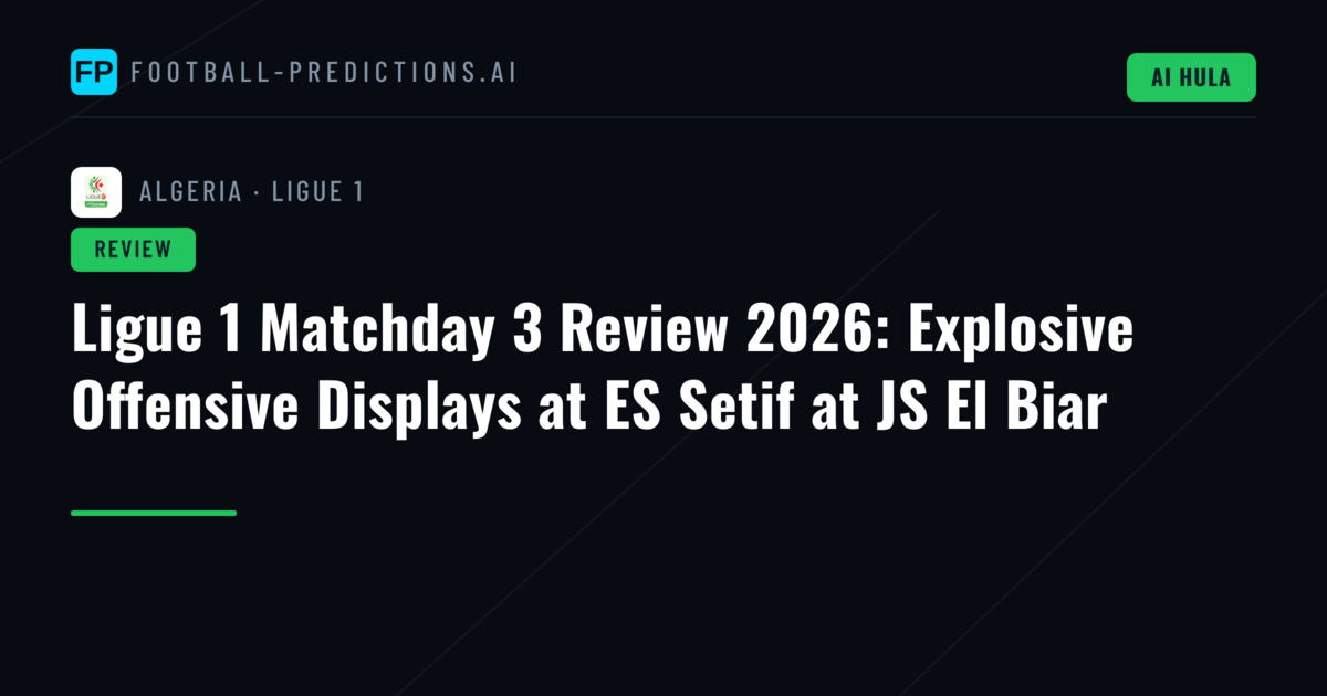 Ligue 1 Matchday 3 Review 2026: Explosive Offensive Displays at ES Setif at JS El Biar