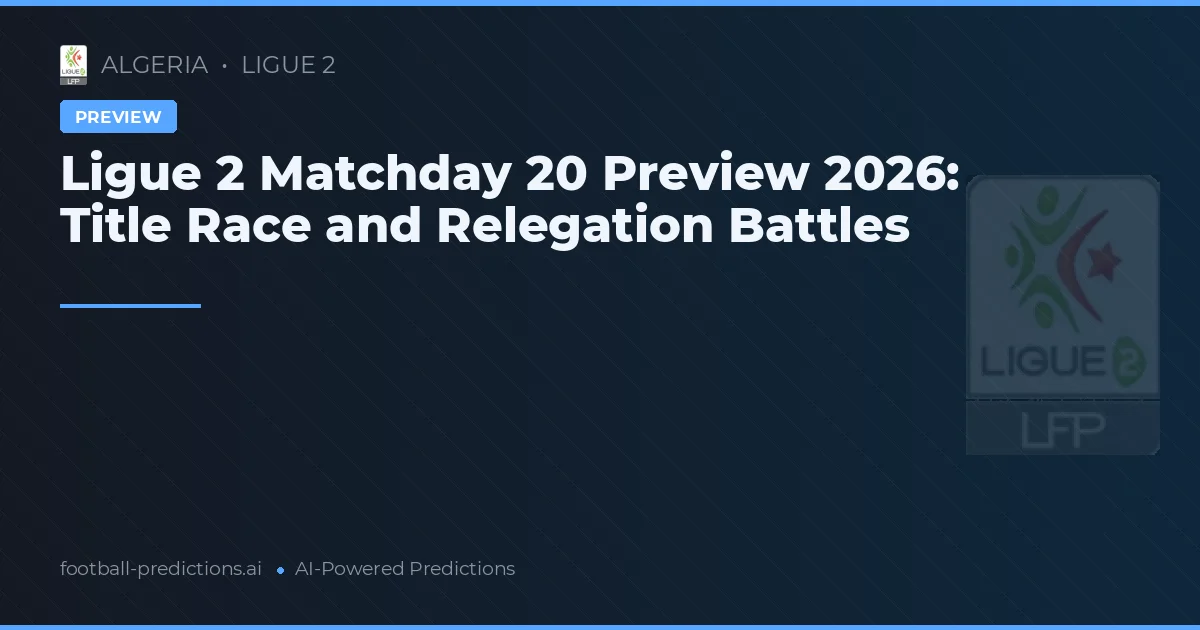 Ligue 2 Matchday 20 Preview 2026: Title Race and Relegation Battles