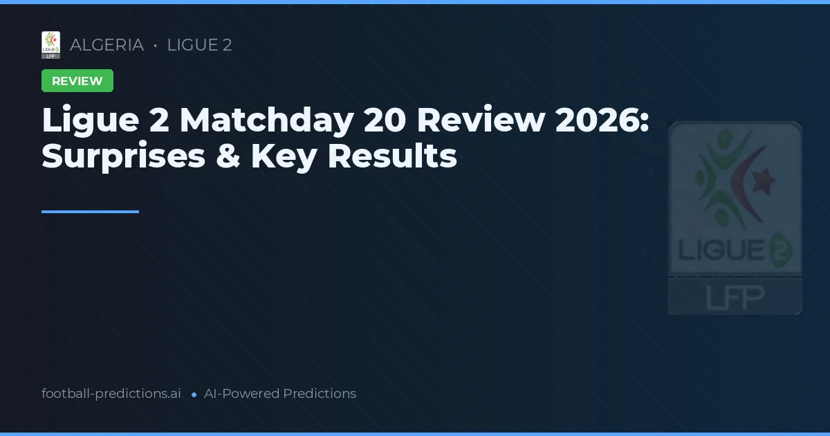 Ligue 2 Matchday 20 Review 2026: Surprises & Key Results