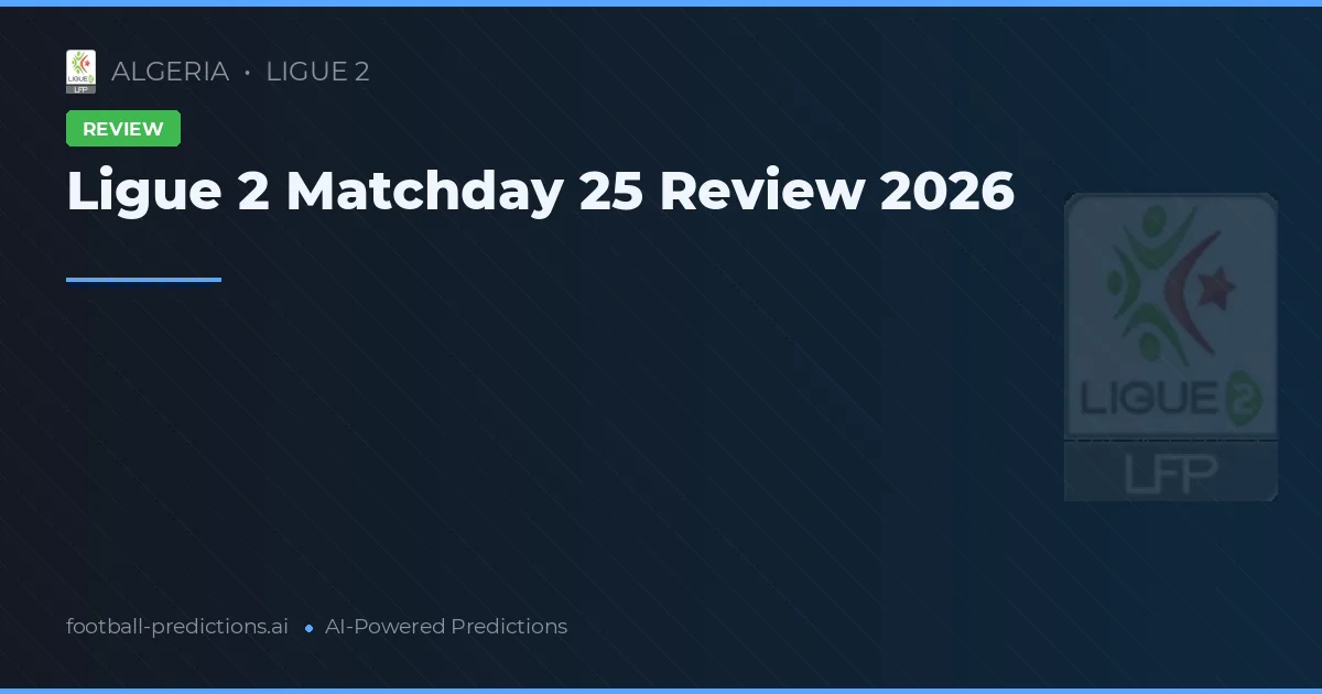 Ligue 2 Matchday 25 Review 2026