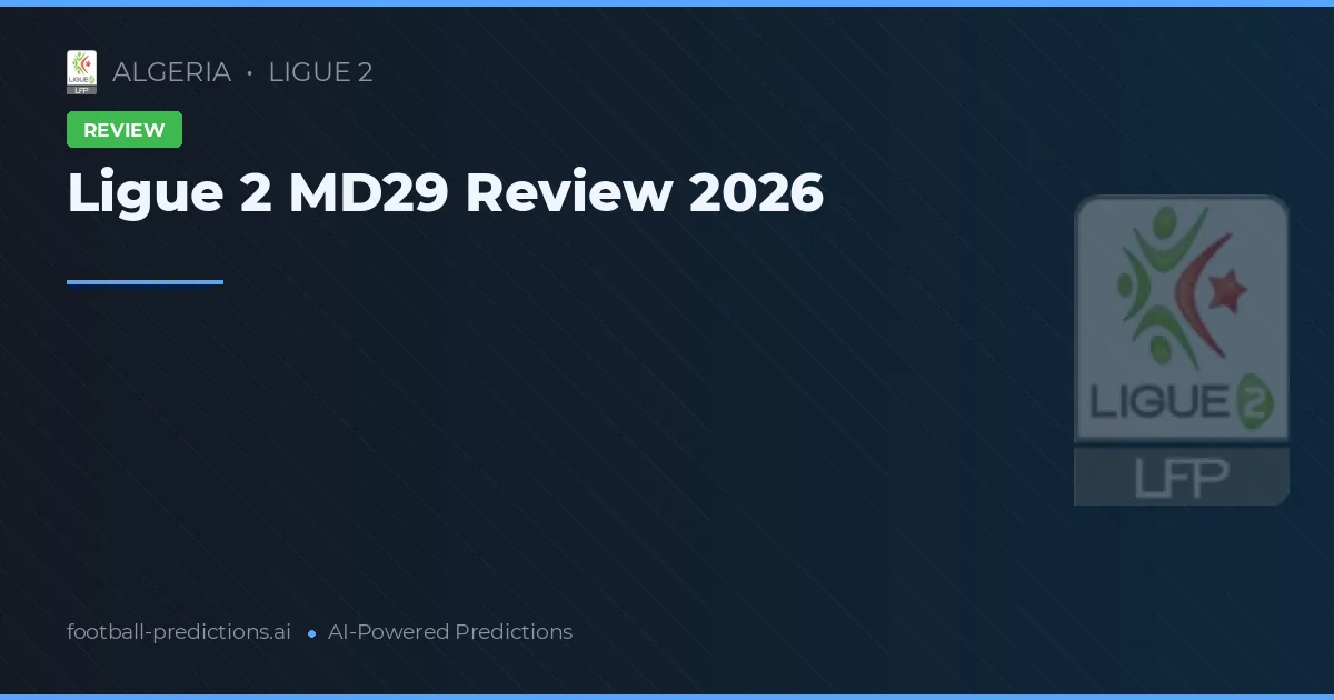 Ligue 2 MD29 Review 2026