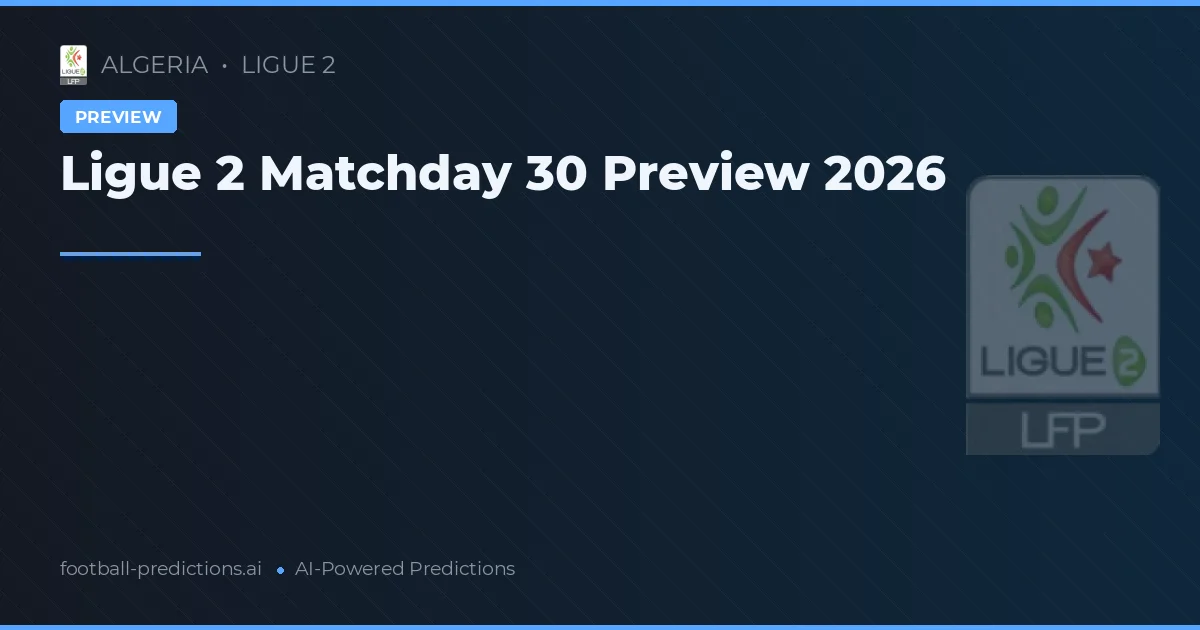 Ligue 2 Matchday 30 Preview 2026
