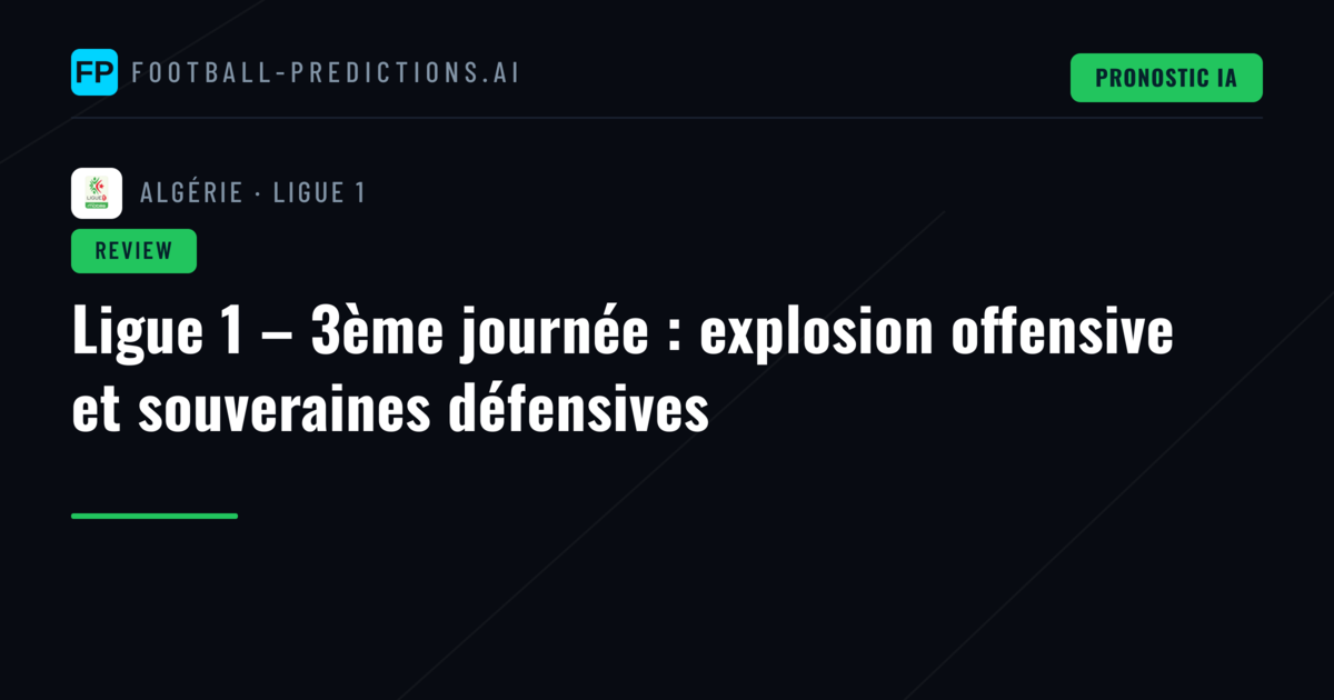 Ligue 1 – 3ème journée : explosion offensive et souveraines défensives