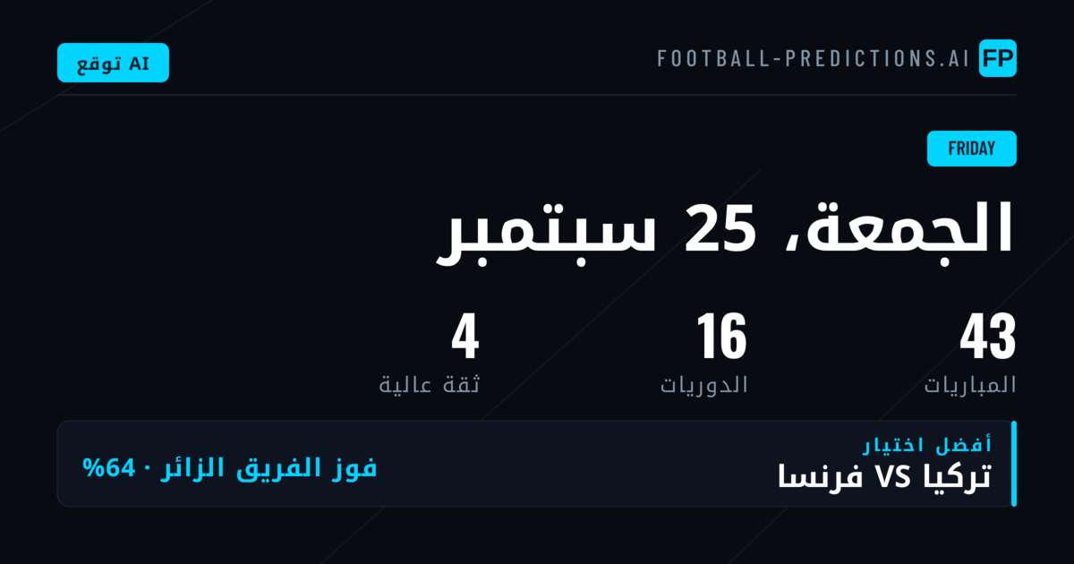 النظرة العامة على مباريات الجمعة