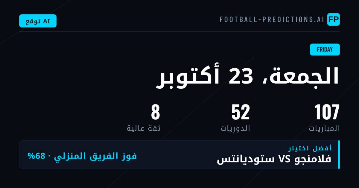 مباريات الجمعة والقيمة الرهانانية المتاحة