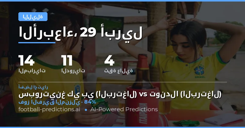 تحليل شامل لتوقعات مباريات كرة القدم ليوم 29 أبريل 2026