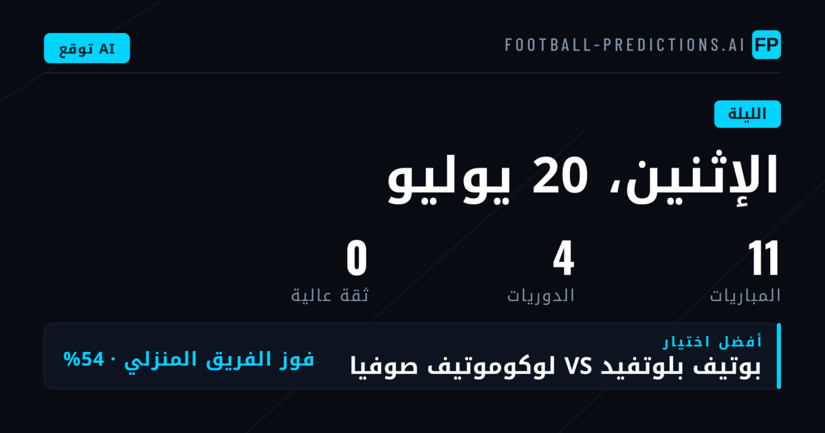 تحليل سوق الرهان لمنافسات ليل Lunes 20 Julio