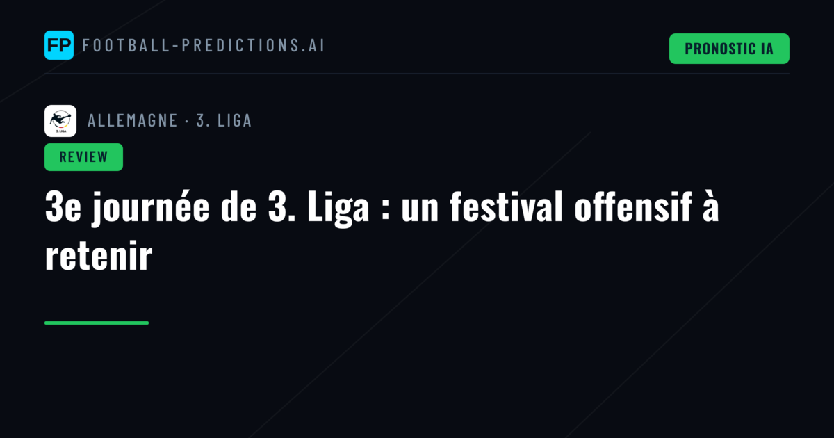 3e journée de 3. Liga : un festival offensif à retenir