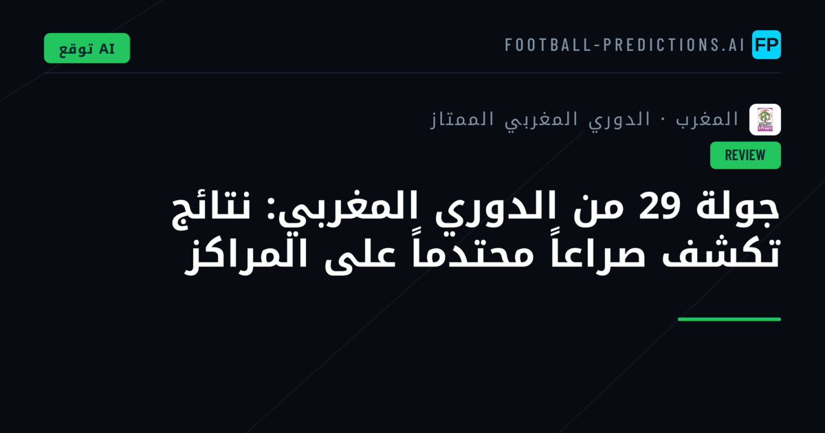 جولة 29 من الدوري المغربي: نتائج تكشف صراعاً محتدماً على المراكز