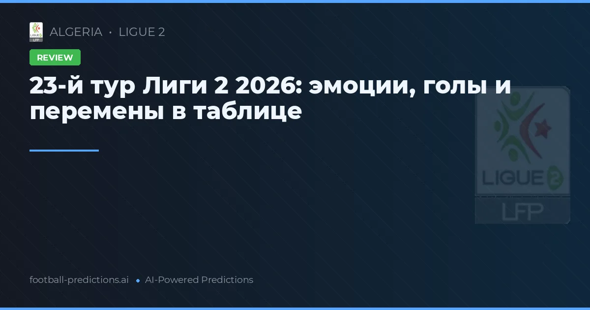 23-й тур Лиги 2 2026: эмоции, голы и перемены в таблице