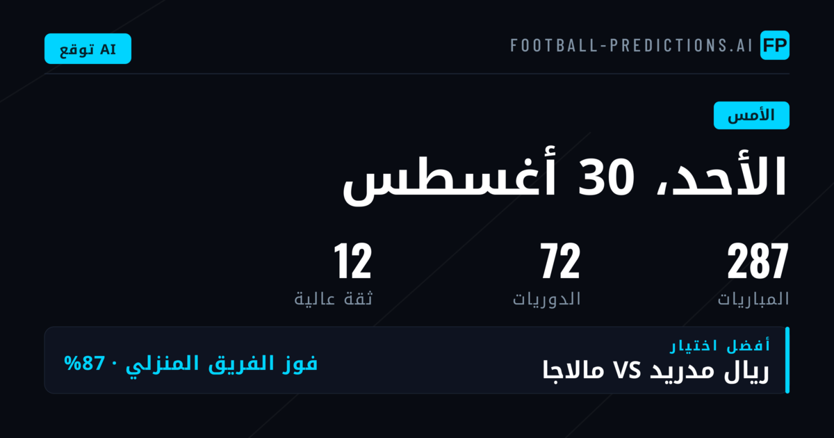 لمحة عامة عن نتائج التوقعات ليوم الأحد