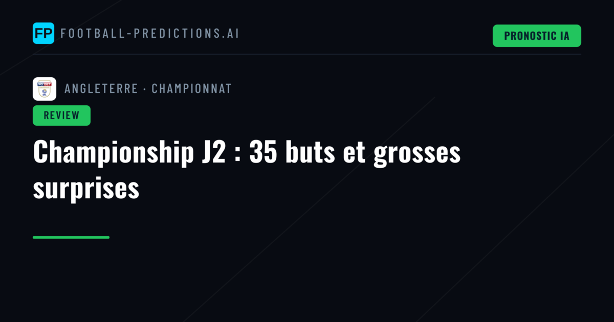 Championship J2 : 35 buts et grosses surprises