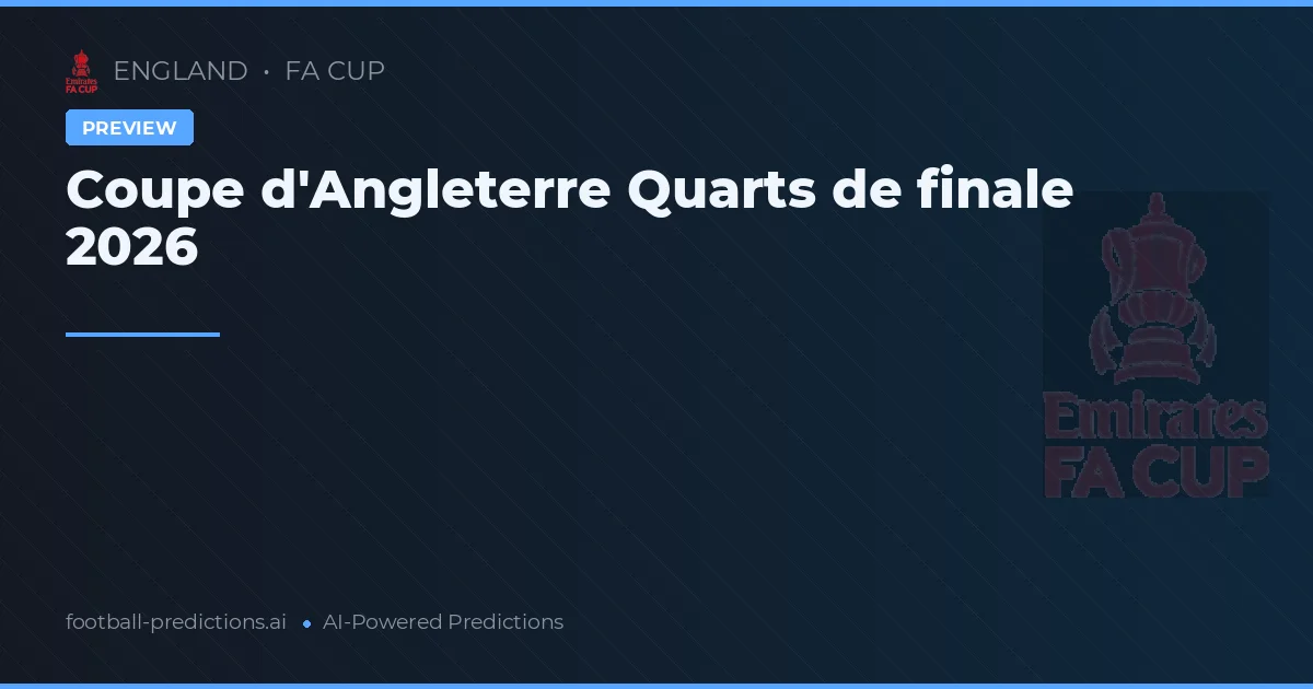 Coupe d'Angleterre Quarts de finale 2026