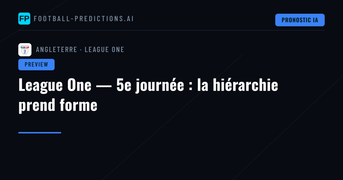 League One — 5e journée : la hiérarchie prend forme