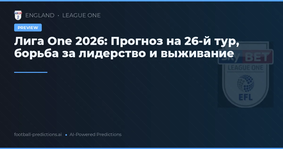 Лига One 2026: Прогноз на 26-й тур, борьба за лидерство и выживание