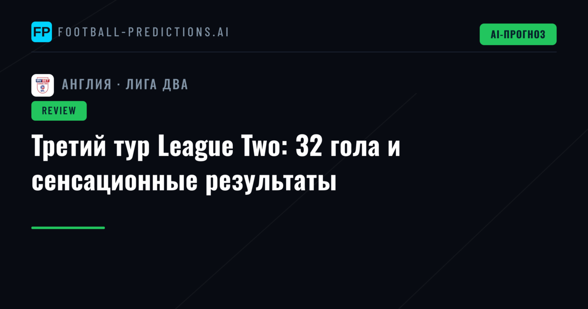 Третий тур League Two: 32 гола и сенсационные результаты