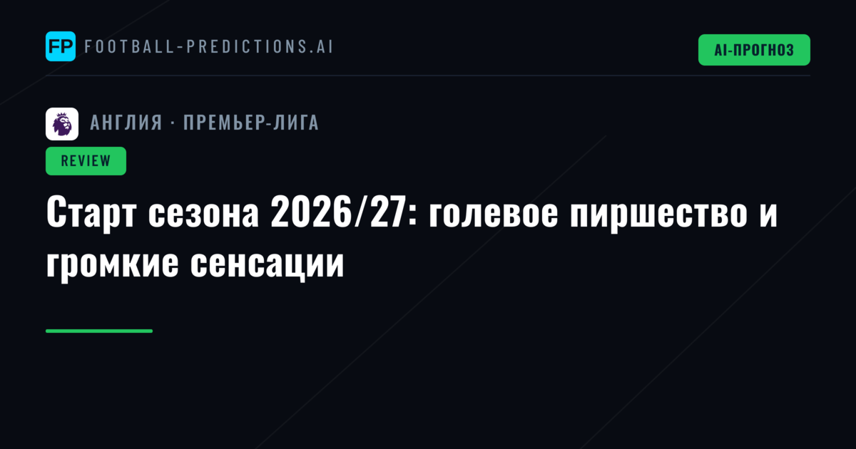 Старт сезона 2026/27: голевое пиршество и громкие сенсации