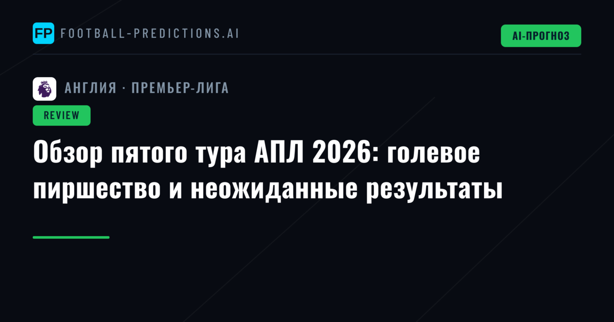 Обзор пятого тура АПЛ 2026: голевое пиршество и неожиданные результаты