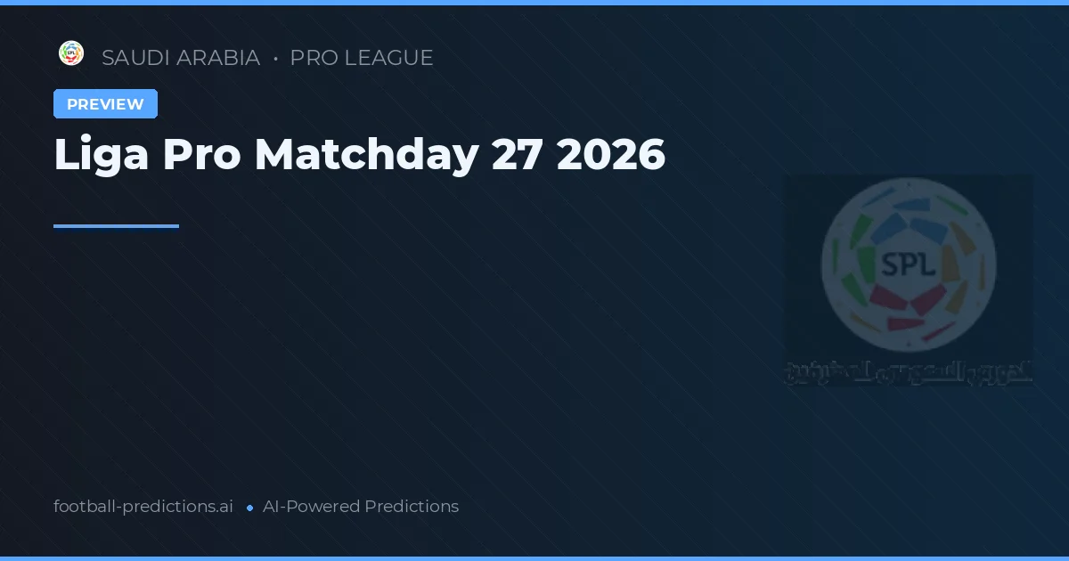 Liga Pro Matchday 27 2026