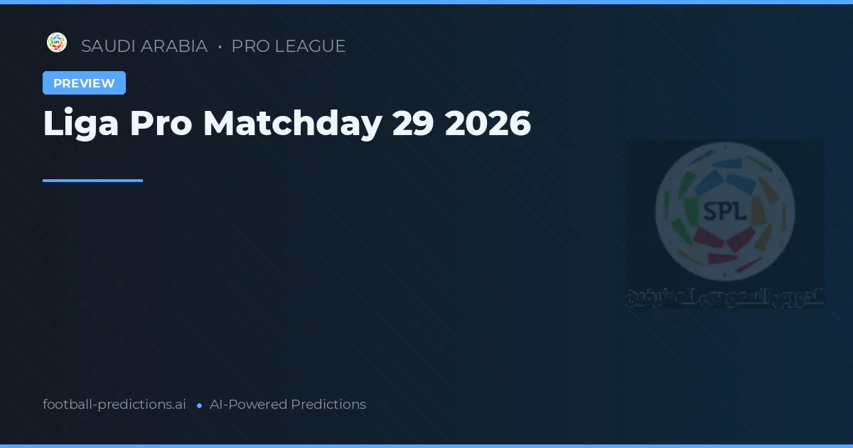 Liga Pro Matchday 29 2026