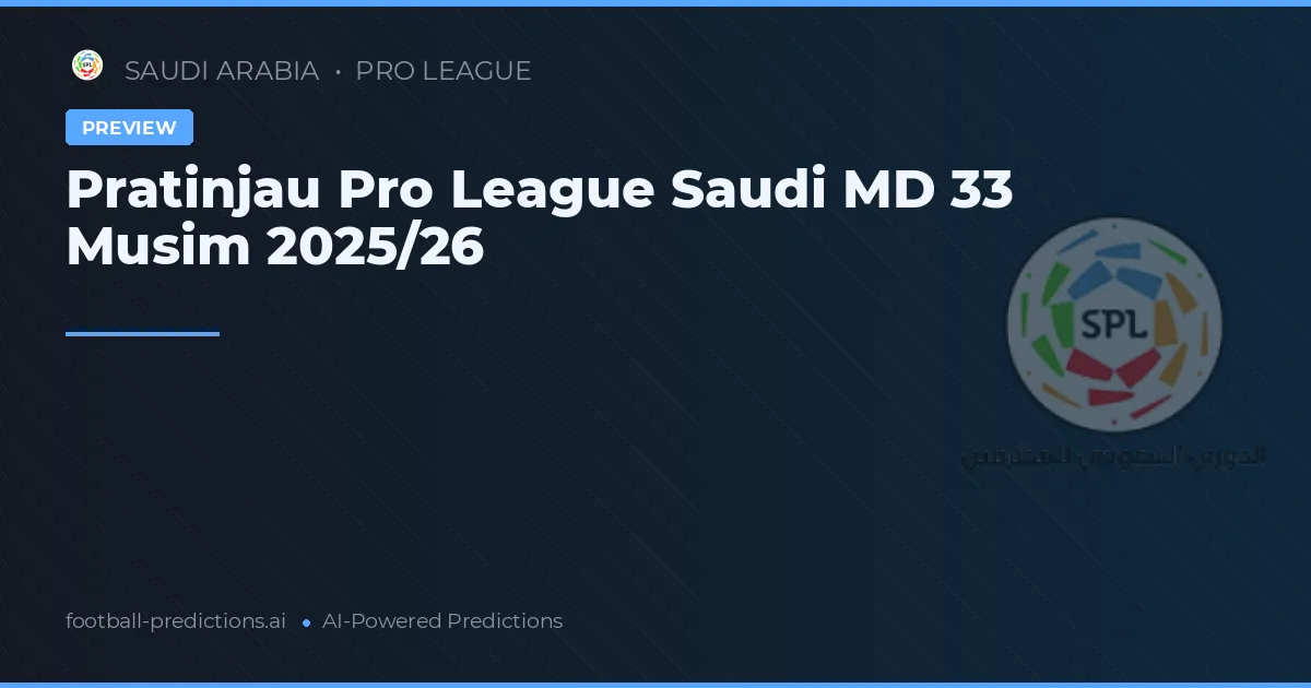Pratinjau Pro League Saudi MD 33 Musim 2025/26