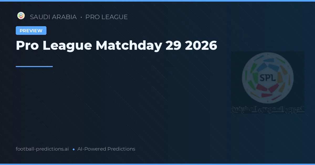 Pro League Matchday 29 2026