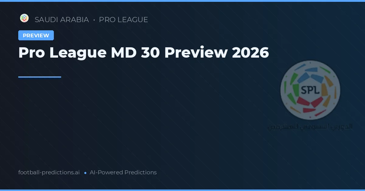 Pro League MD 30 Preview 2026