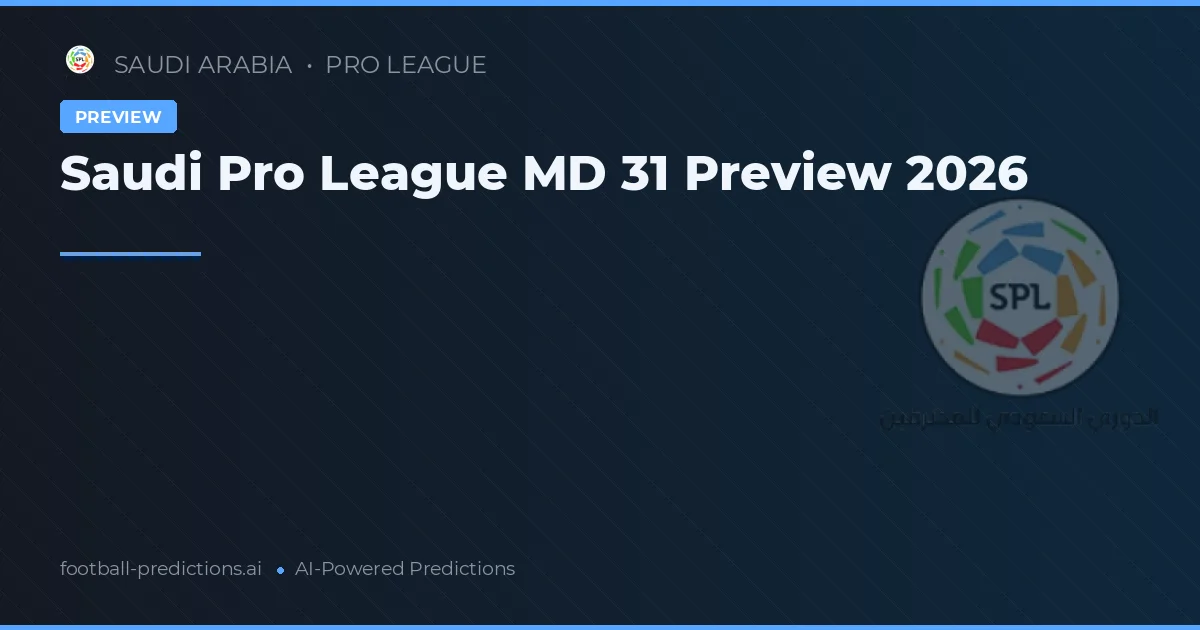 Saudi Pro League MD 31 Preview 2026