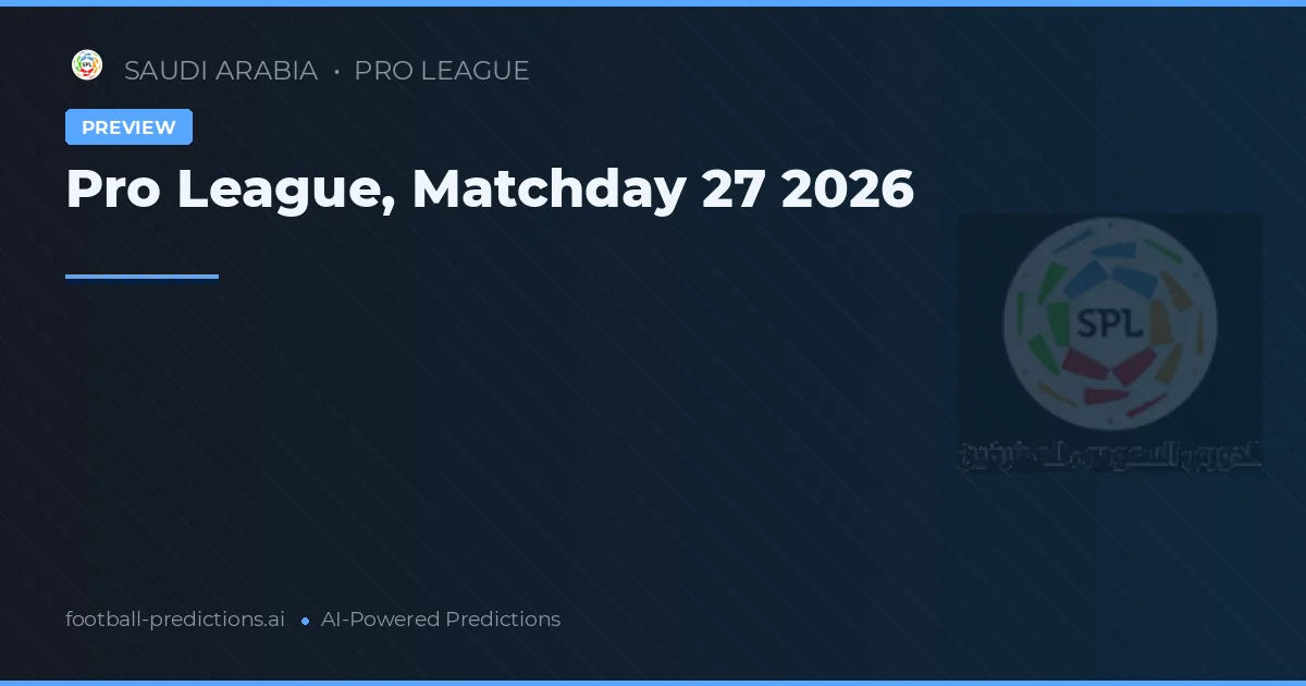 Pro League, Matchday 27 2026