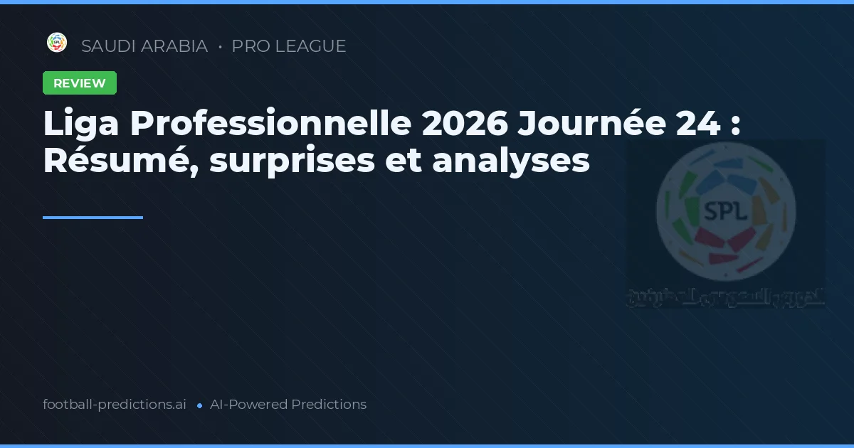 Liga Professionnelle 2026 Journée 24 : Résumé, surprises et analyses