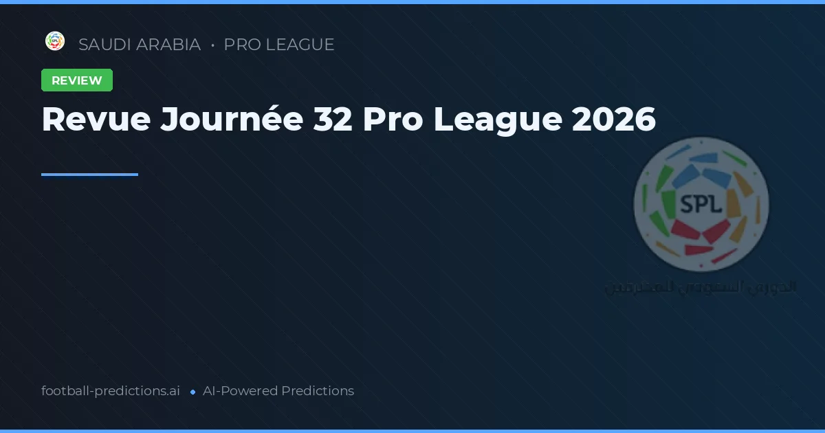 Revue Journée 32 Pro League 2026