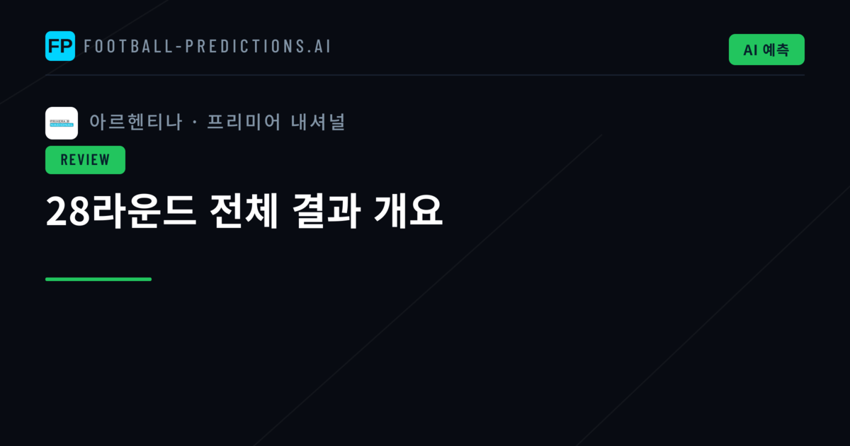 28라운드 전체 결과 개요