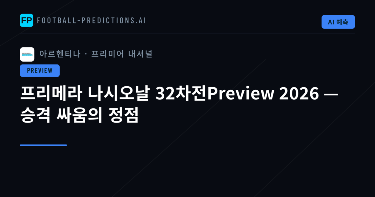 프리메라 나시오날 32차전Preview 2026 — 승격 싸움의 정점
