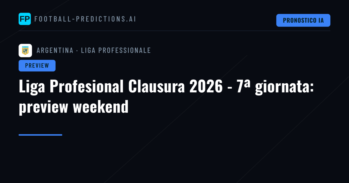 Liga Profesional Clausura 2026 - 7ª giornata: preview weekend