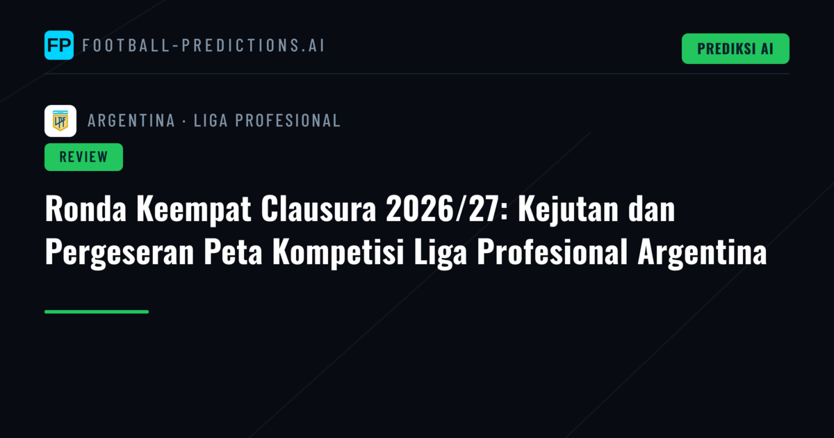 Ronda Keempat Clausura 2026/27: Kejutan dan Pergeseran Peta Kompetisi Liga Profesional Argentina