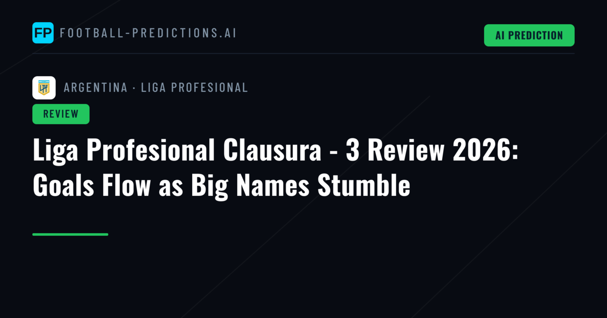 Liga Profesional Clausura - 3 Review 2026: Goals Flow as Big Names Stumble