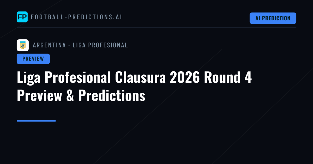Liga Profesional Clausura 2026 Round 4 Preview & Predictions