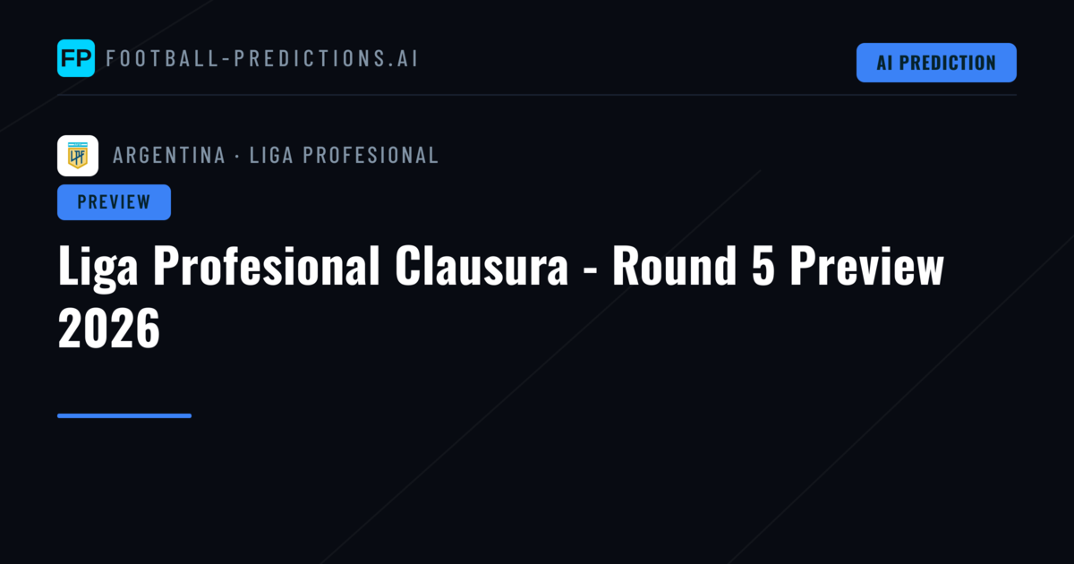 Liga Profesional Clausura - Round 5 Preview 2026