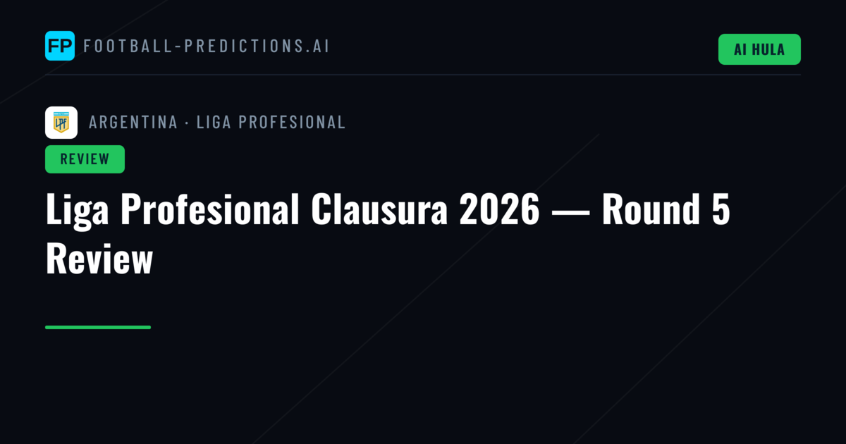 Liga Profesional Clausura 2026 — Round 5 Review