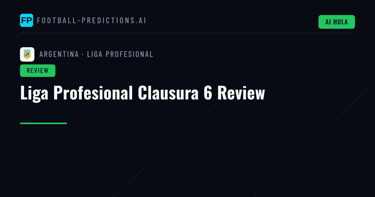 Liga Profesional Clausura 6 Review