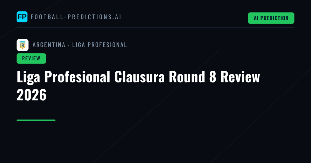 Liga Profesional Clausura Round 8 Review 2026