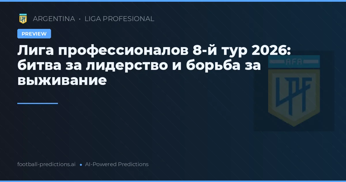 Лига профессионалов 8-й тур 2026: битва за лидерство и борьба за выживание